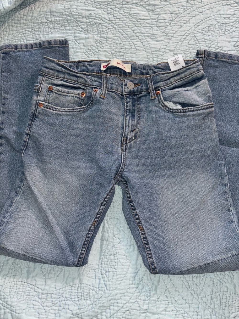 Levi's Men's Washed Blue Straight Jeans